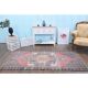 Vintage Turkish Oushak Handmade Wool Cotton Pink Area Rug 112x240