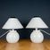 Lampes de table Murano blanches, années 1970, lot de 2