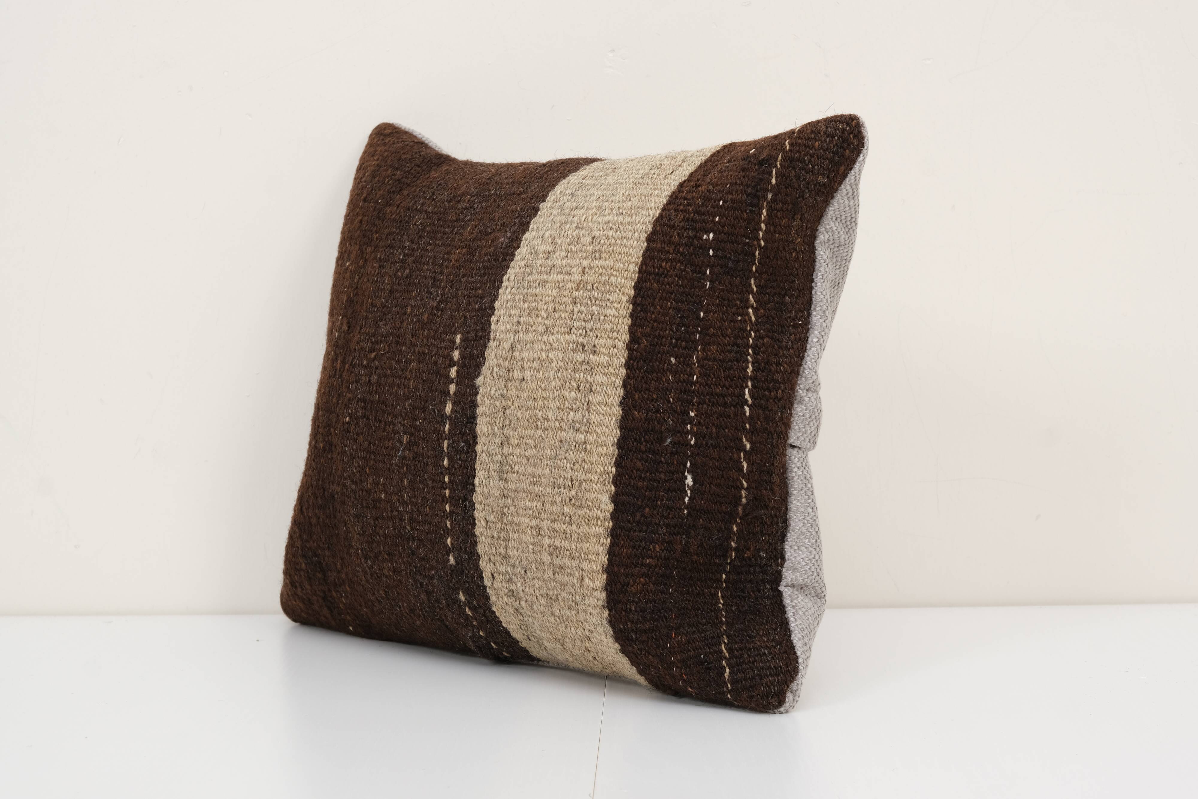 12" x 14" ethnic goat hair lumbar kilim pillow cover from anatolian, organic pillow cover, bohemian
