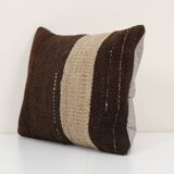 12" x 14" ethnic goat hair lumbar kilim pillow cover from anatolian, organic pillow cover, bohemian