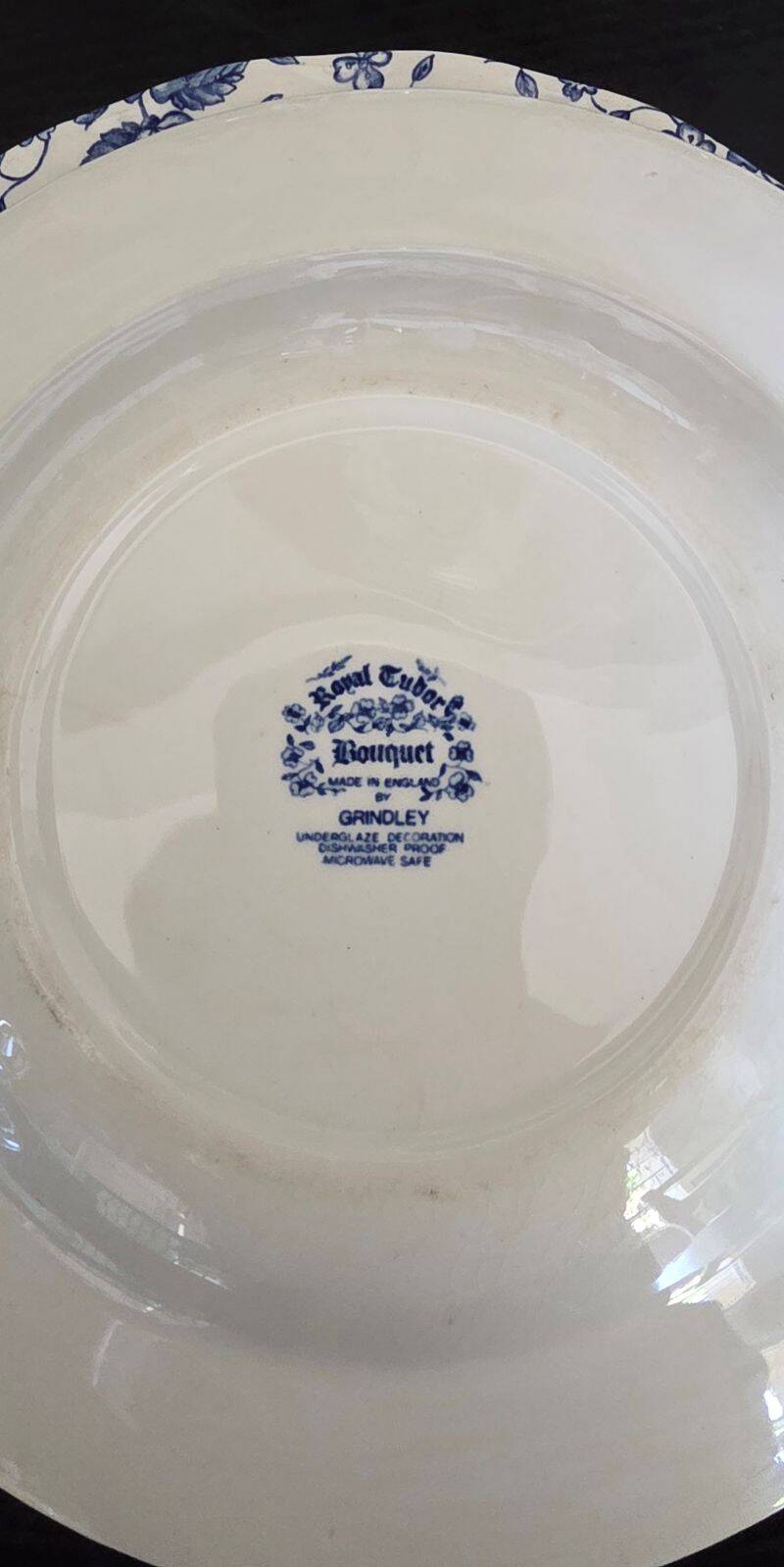 Set of 7 English Faience Deep Plates Royal Tubor Bouquet Decor