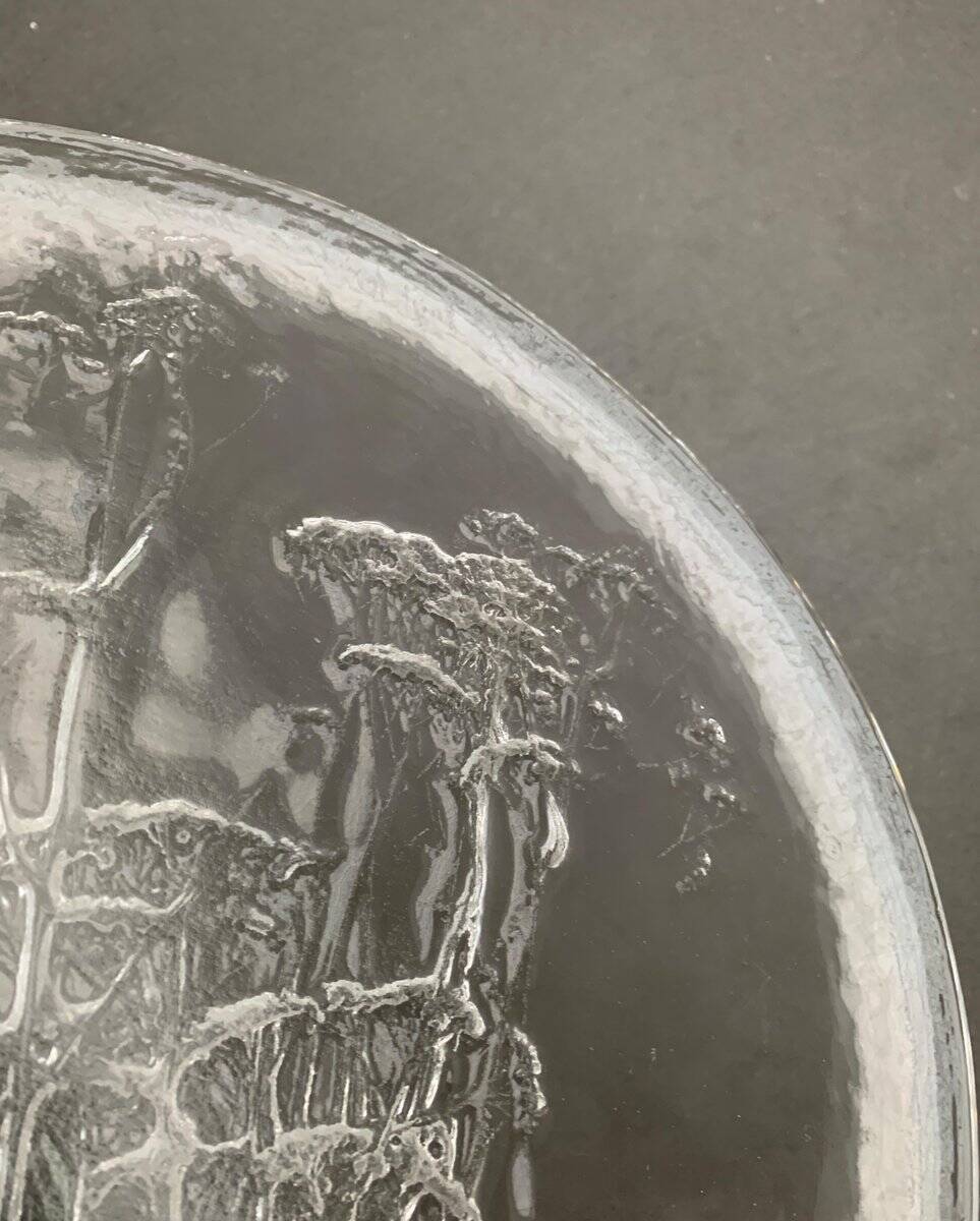 Large Finnish Glass Plate from the Mid-Century by Kaija Aarikka for Humppila