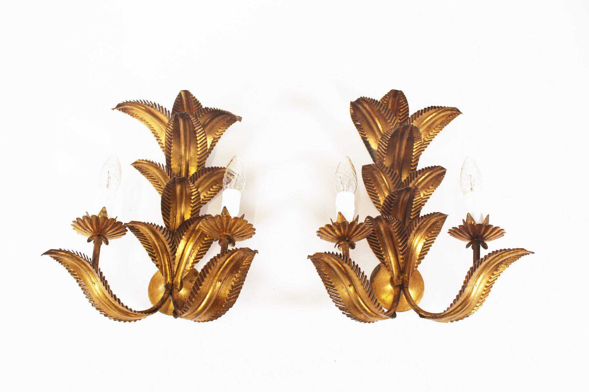 Pair of large vintage gilt sheaf scones by hans kögl
