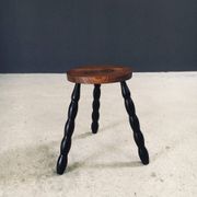 French Bobbin Tripod Stool, 1940s