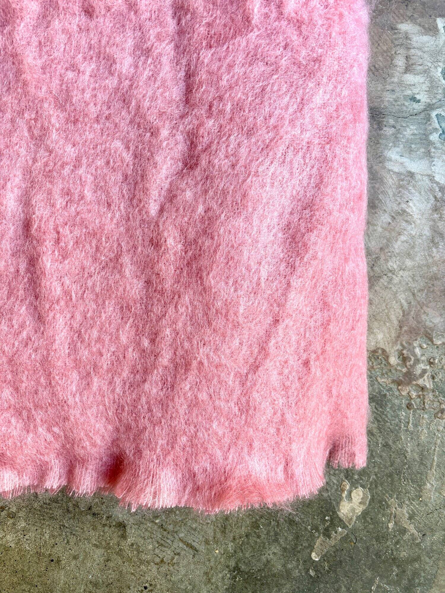 Plaid, blanket linvosges in pink mohair ☐ 180 x 240 cm