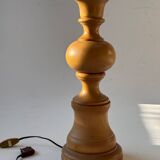 Turned wooden table lamp