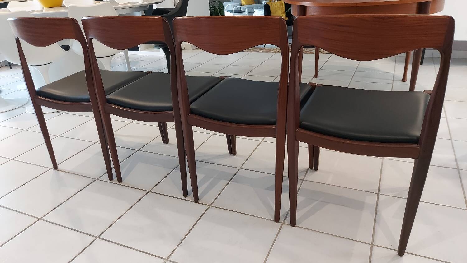 Set of 4 vintage Scandinavian teak chairs from the 1970s