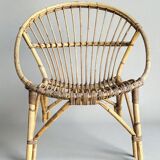 4 "shell" rattan armchairs from the 1960s