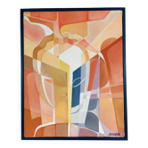 Tableau portrait abstrait années 90