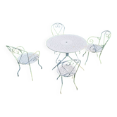 White wrought iron garden furniture