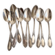 Set of 11 small vintage silver-plated metal spoons