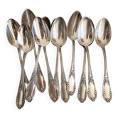Coffret de 11 petites cuillères en métal argenté vintage