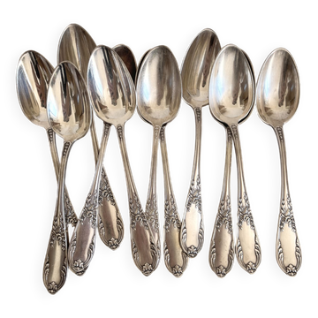 Set of 11 small vintage silver-plated metal spoons