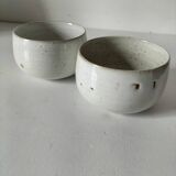 Two stoneware bowls Atelier Hurtault Puisaye Burgundy