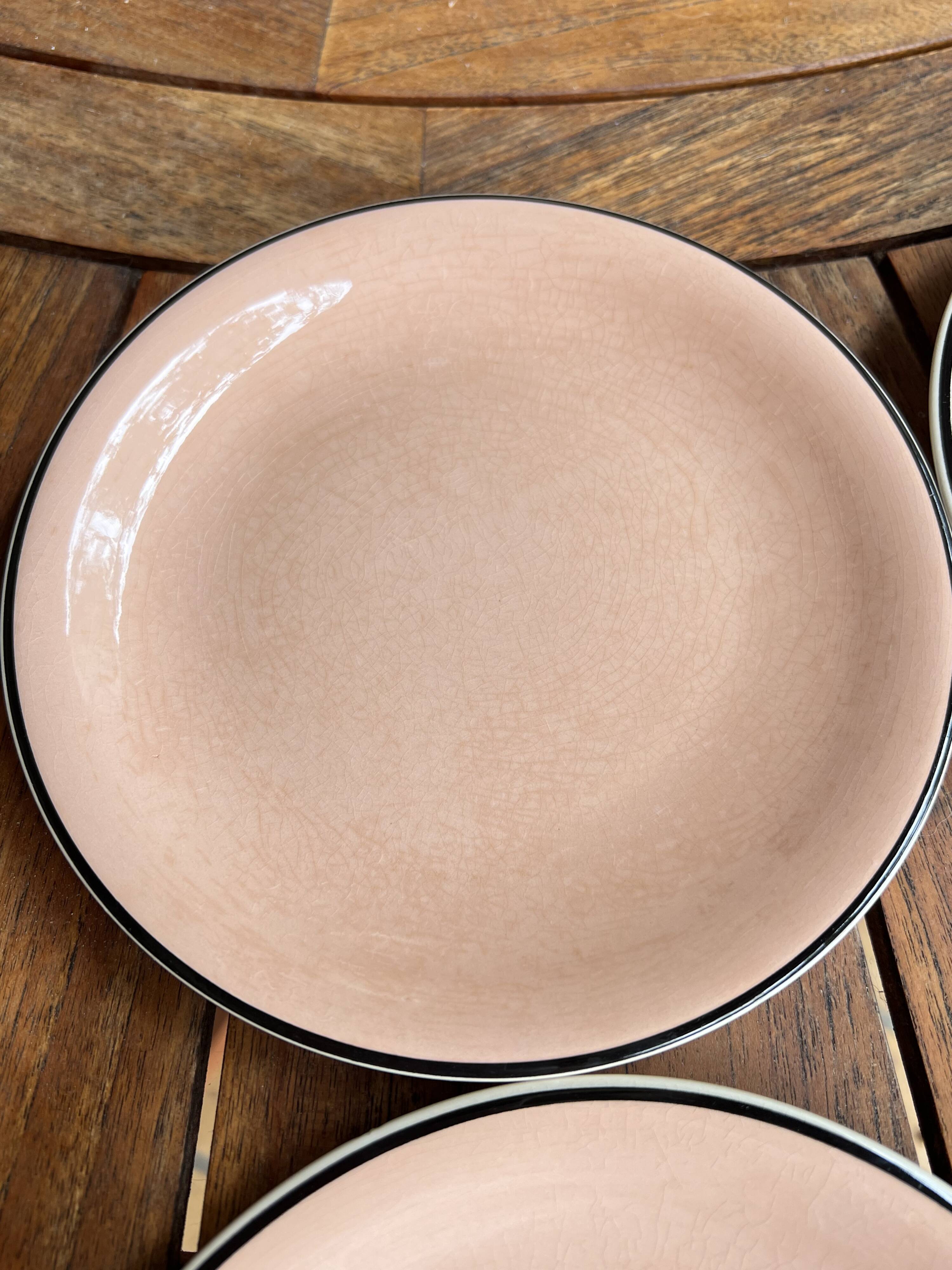 4 Villeroy & Boch vintage pink dessert plates