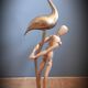 Brass pink flamingo