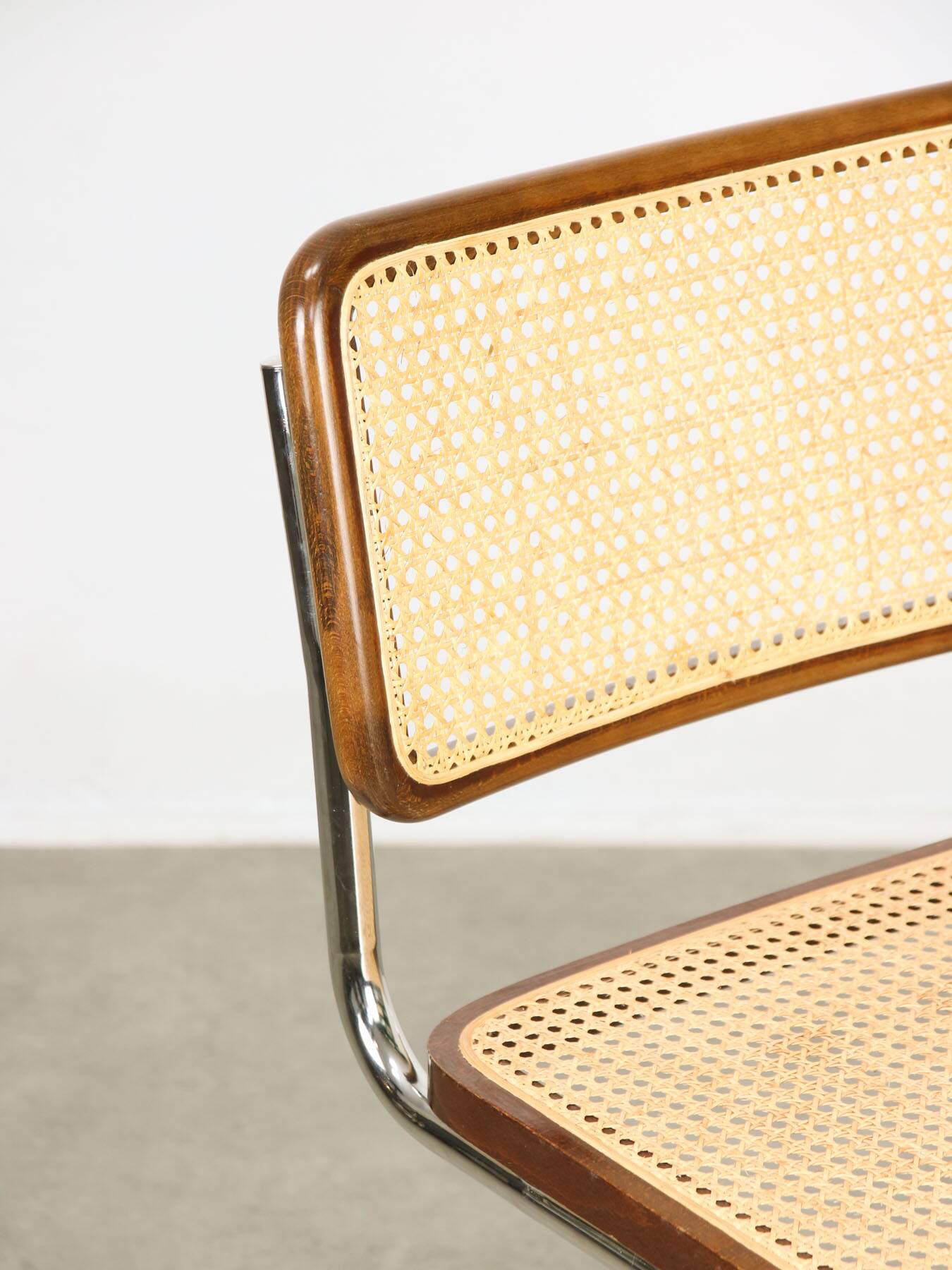 Pair of vintage Cesca B32 brown chairs by Marcel Breuer