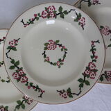 3 assiettes plates de Longwy modèle Aubépine
