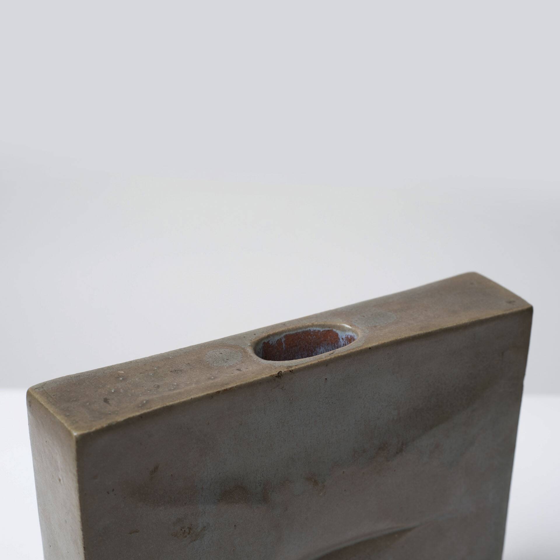 Unique square ceramic vase, Czechoslovakia, 1960s