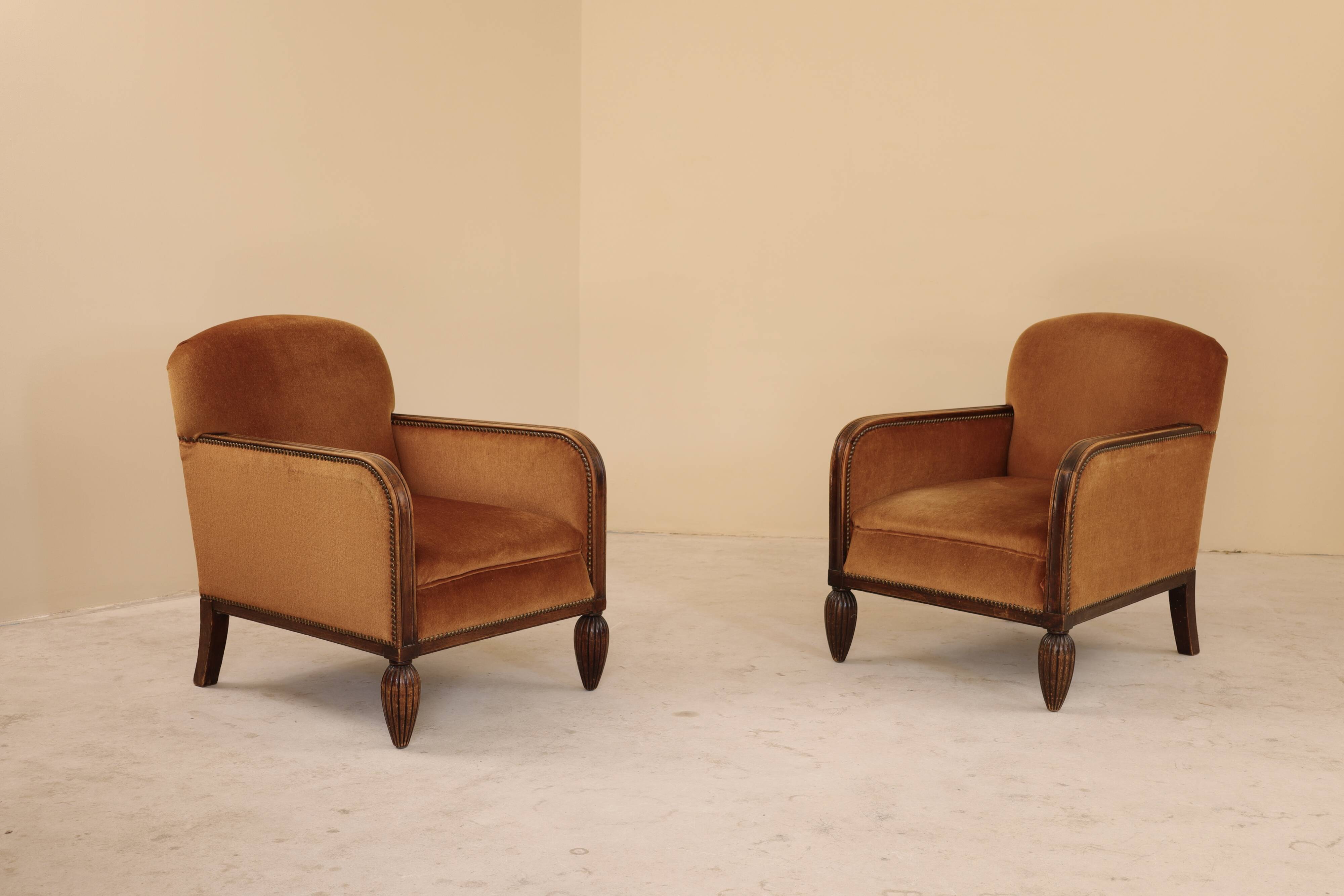 Pair of Art Deco armchairs, France, 1930s