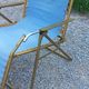 Set of 3 vintage lafuma sun loungers canvas and tubes + table