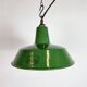 Industrial Green Enamel Factory Pendant Lamp from Revo, 1950s