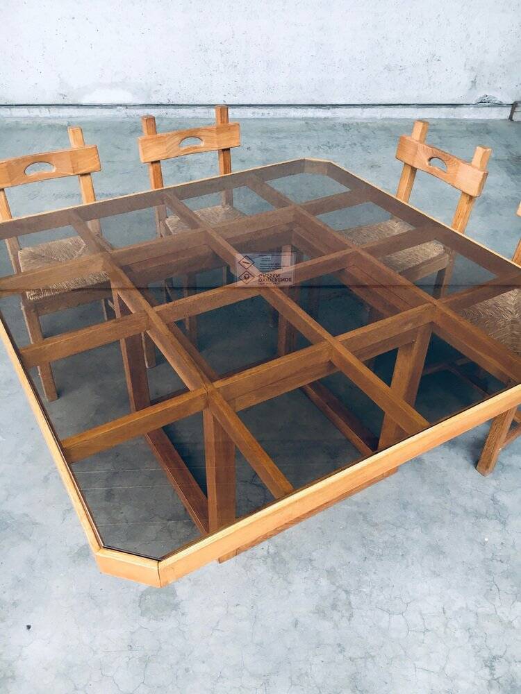 Postmodern Octagonal Square Dining Table, 1980s