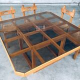 Postmodern Octagonal Square Dining Table, 1980s