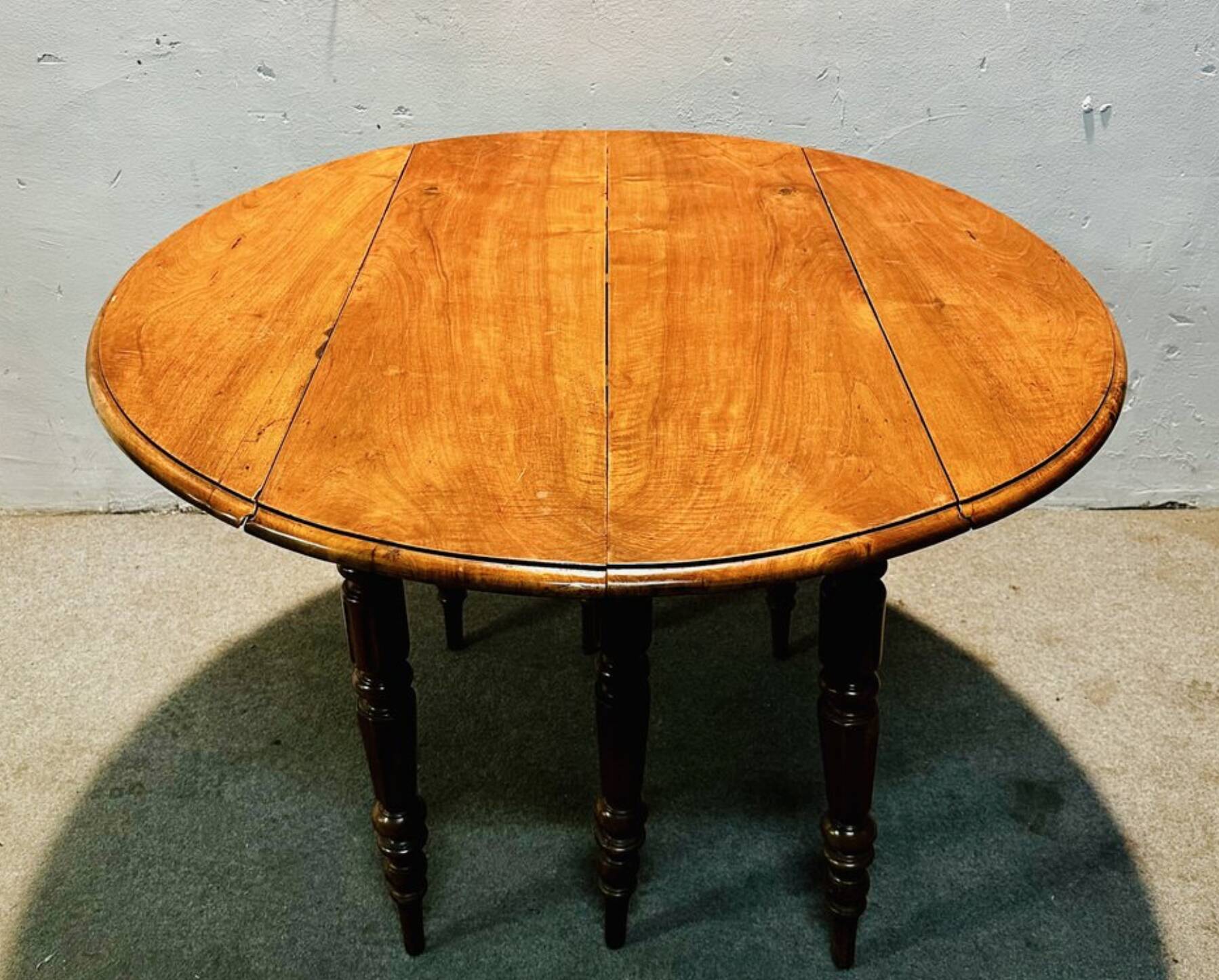 National walnut slatted table, Italy, late 19th century