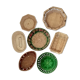 Composition of vintage colorful baskets