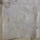 Old square nappee. Almost fully embroidered hand.
