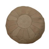 Moroccan pouf in natural leather
