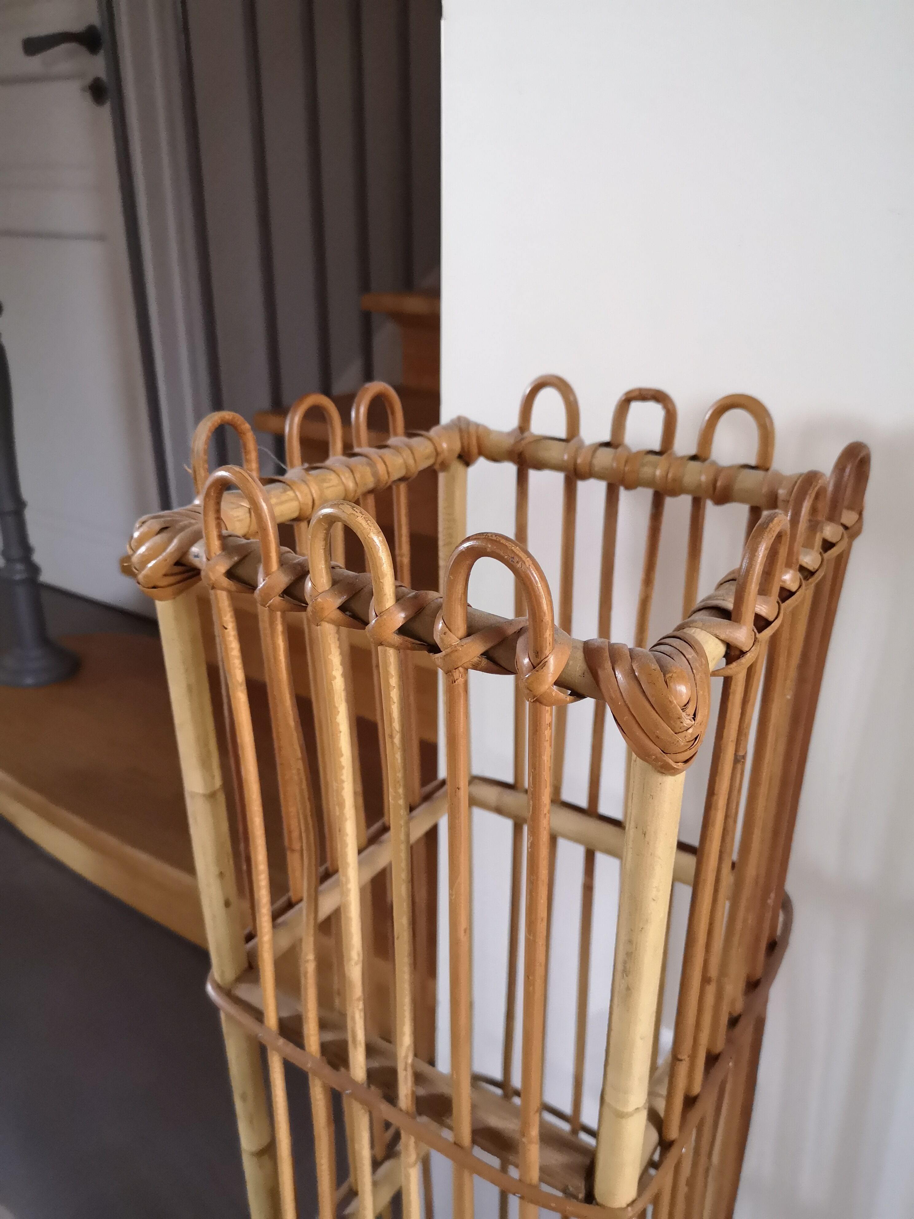 Rattan umbrella holder