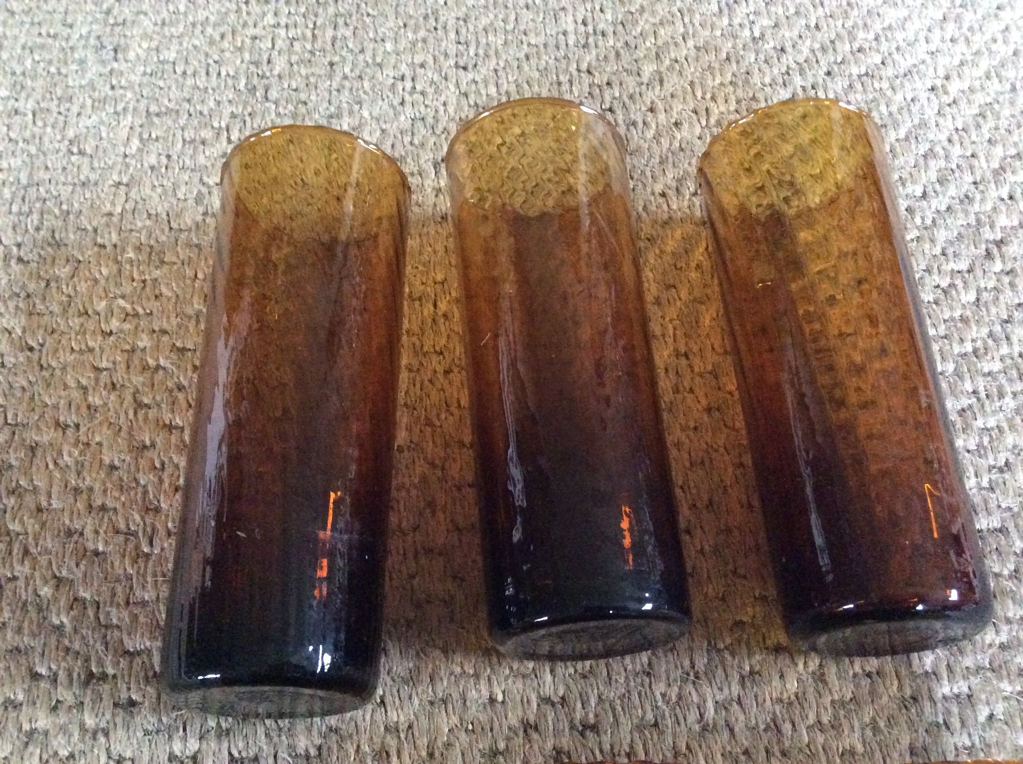 Série de 6 verres ambres