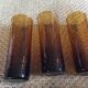 Series of 6 amber glasses
