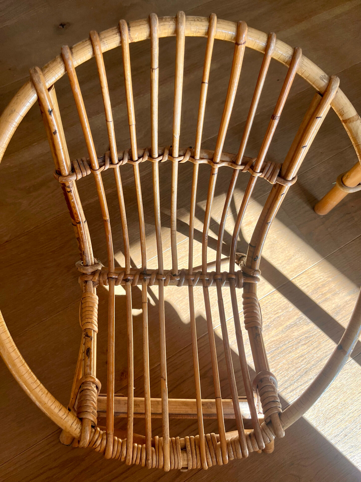 Small children's desk in rattan