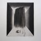 Minimalist abstract engraving in black and white by Terry Haass, 1960s.