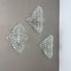 Set of 3 Murano Ice Glass Wall Lights/Sconces by FISCHER Leuchten, Germany, 1970