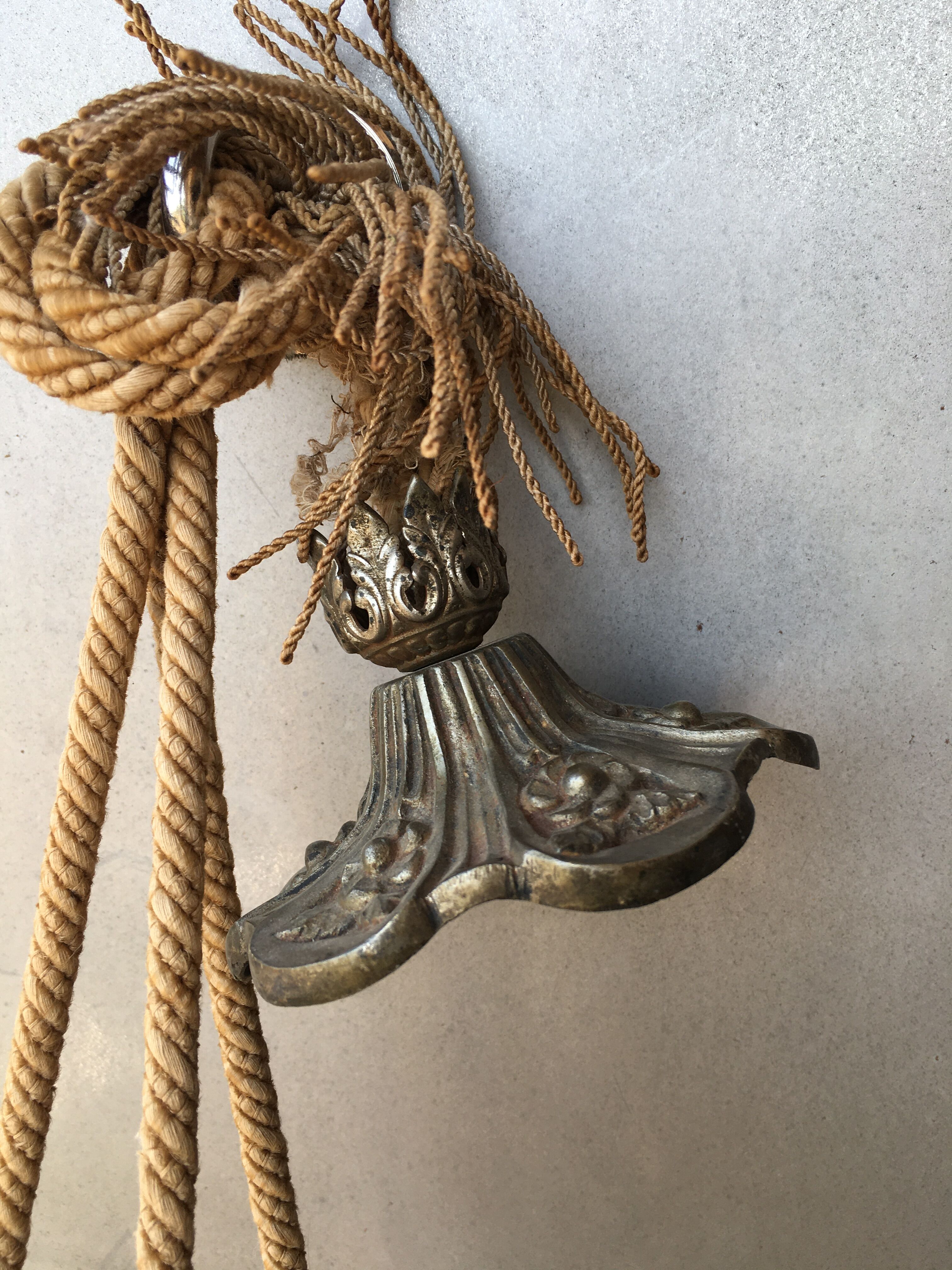 Silver bronze chandelier art nouveau