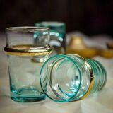 Set of 6 Beldi blown transparent glasses