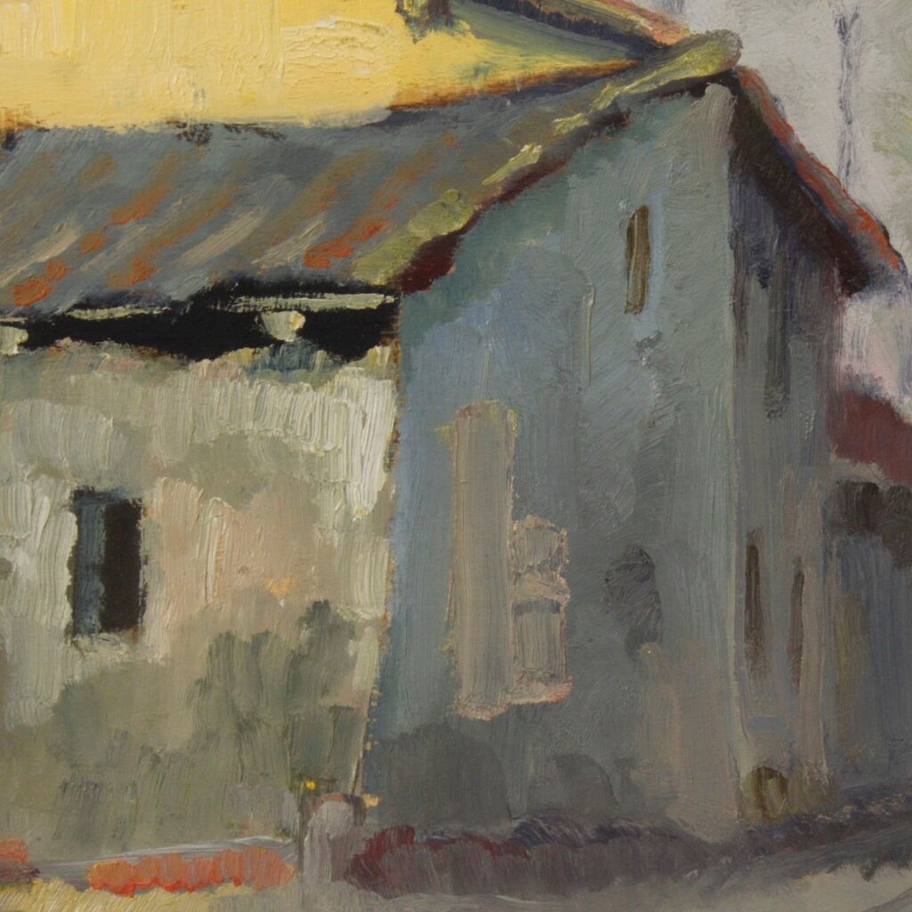 Italian popular scene signed painting oil on board