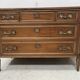 Louis XVI style mahogany commode with a grey veined marble top, 19th century