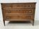 Louis XVI style mahogany commode with a grey veined marble top, 19th century