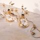 Set of 2 Murano Table Light White Flowers, 1970s