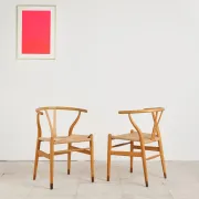 Pair of CH24 Wishbone chairs by Hans J. Wegner, Denmark, 1970s