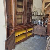 Louis XV period 18th century two-part sideboard in solid oak with glass