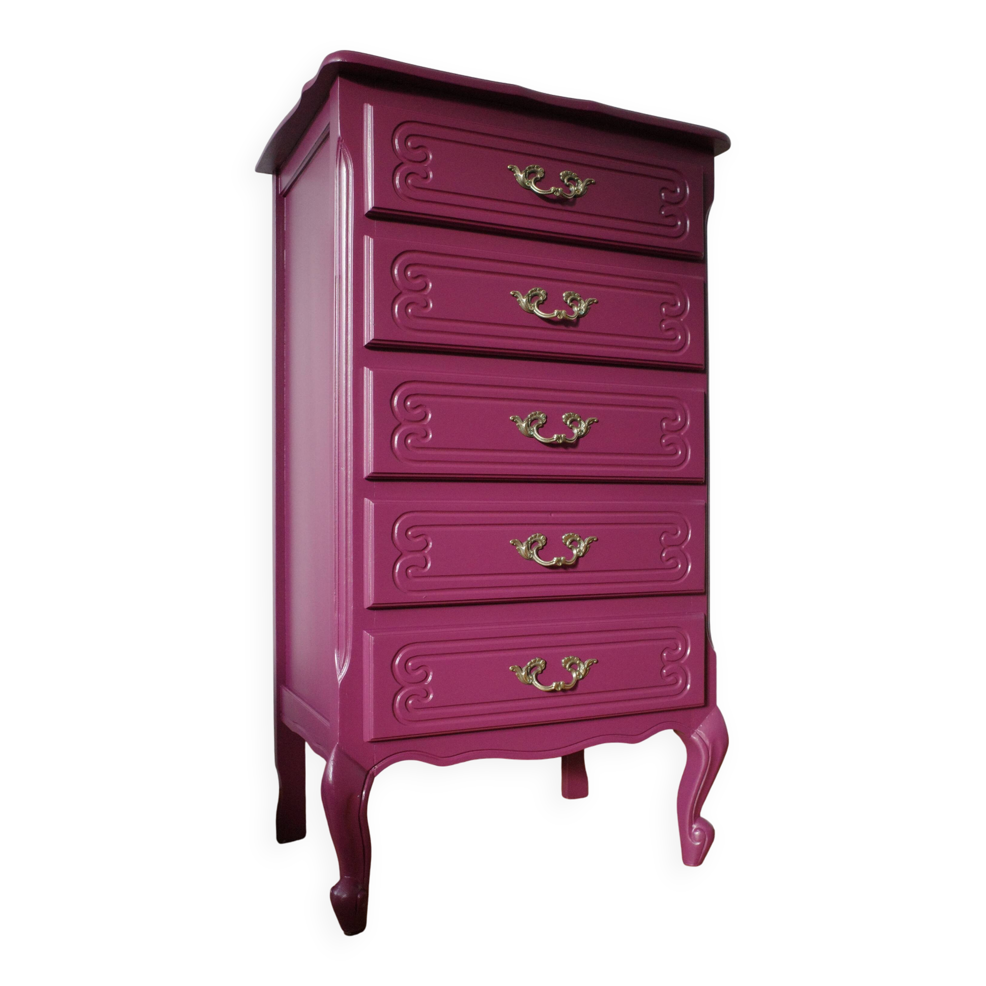 Vintage plum chest of drawers