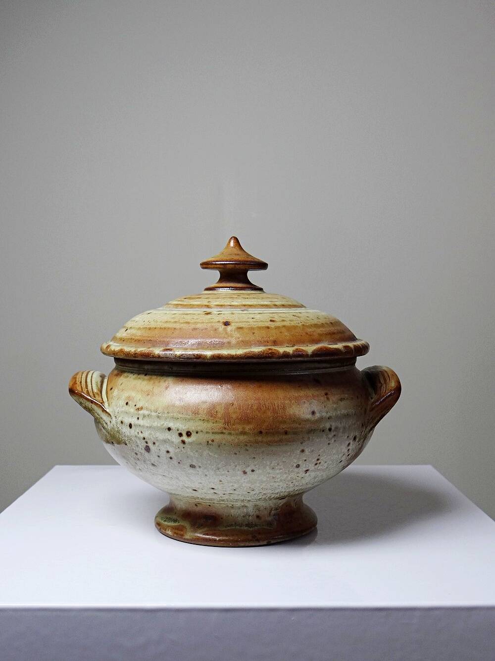 Glazed stoneware pot, Prudhomme La Borne vintage 60s-70s