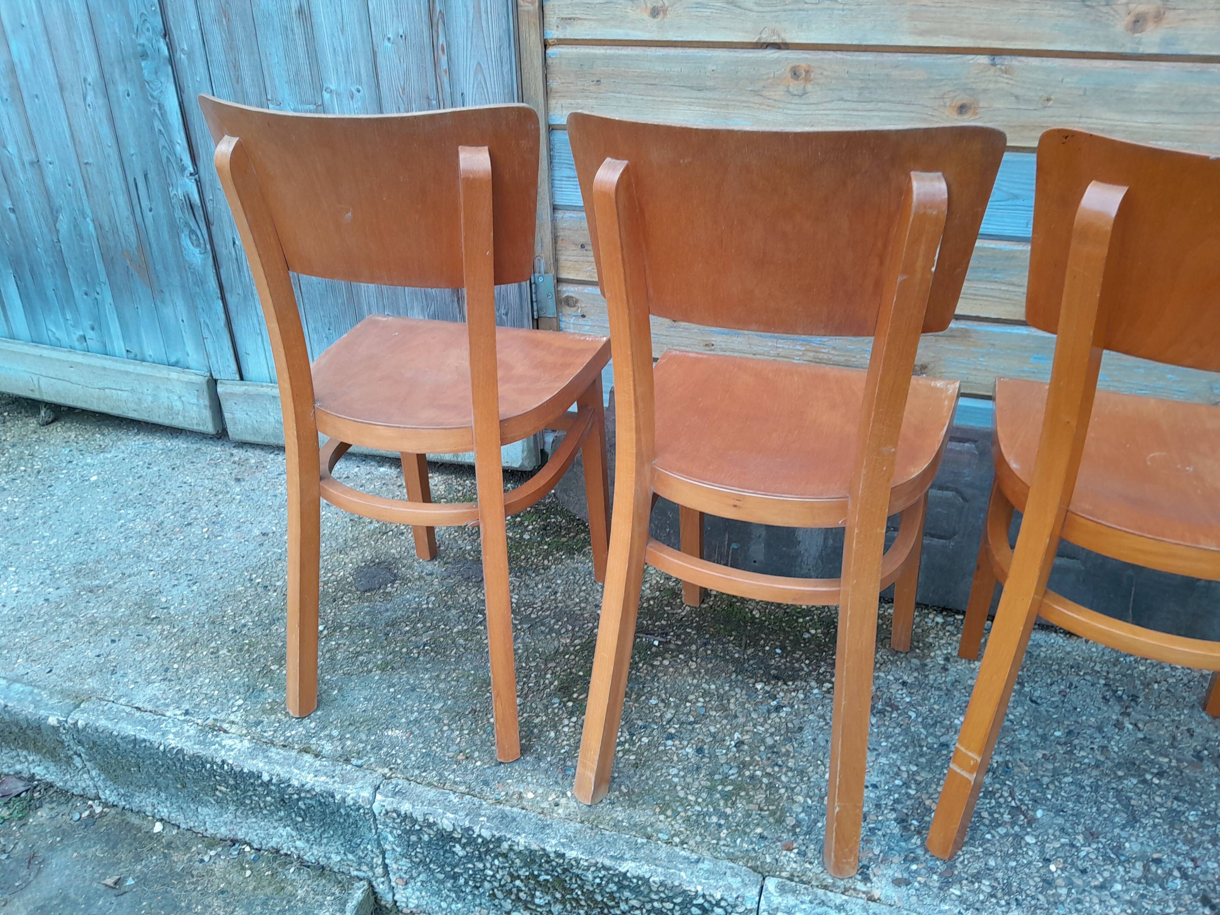 4 old vintage bistro chairs