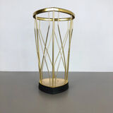 Midcentury metal brass modernist umbrella stand, Germany, 1950s